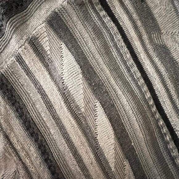 Lauren Ralph Lauren Gray Knit Poncho Southwest Cotton Linen Asymmetrical S/M - Picture 7 of 9
